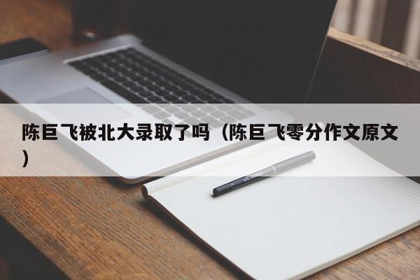 陈巨飞被北大录取了吗（陈巨飞零分作文原文）